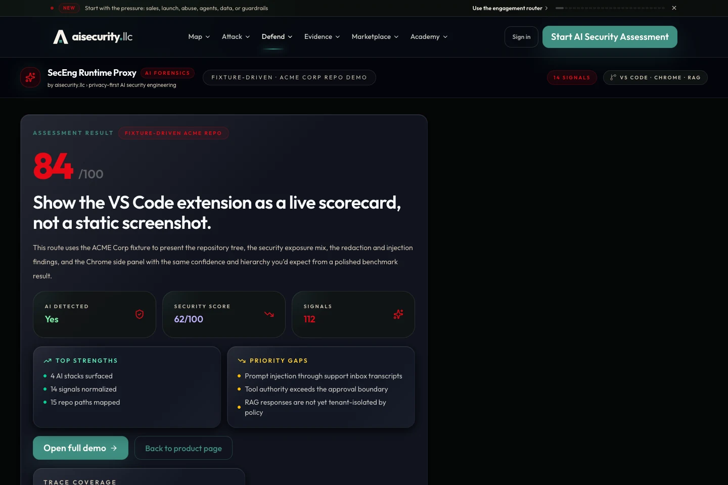 SecEng Runtime Proxy demo screenshot